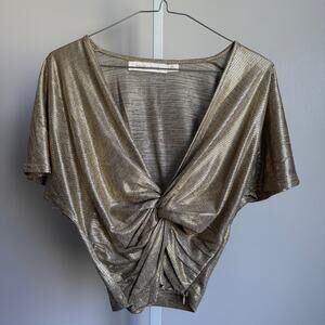 Bishop and‎ Young sz XS Gold Crop Top